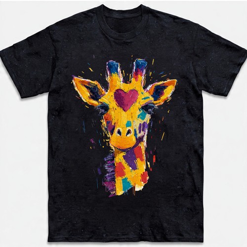 Shirt giraffa colorata arte - giraffa,